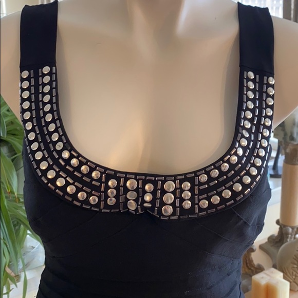 Pompous Girly Silver Studded Body Con Dress - Picture 2 of 8